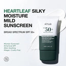 Heartleaf + Panthenol Silky Moisture Mild Sunscreen SPF50+ 50ml